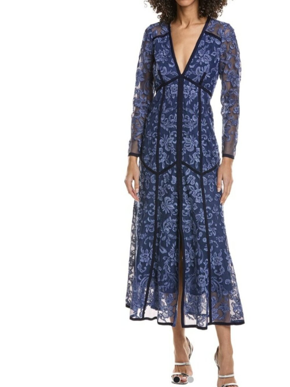 NWT Marchesa Notte, Rosa Floral Lace Midi Dress